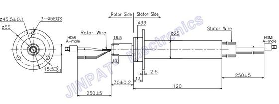 Rotating Electrical Capsule Slip Ring 16 Circuits 400rpm