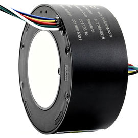 60mm ID Through Hole Slip Ring of 6 Circuits Transmitting 15A Per Wire for Rotary Sensor