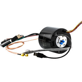 Hybrid Slip Ring Transferring HF, USB and Ethernet Signal with Solid Shaft for Video Surveillance